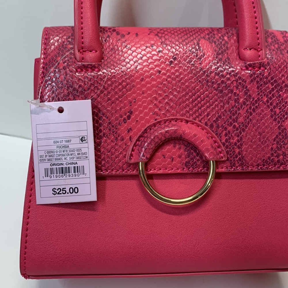 NWT pink and gold snake print mini bag